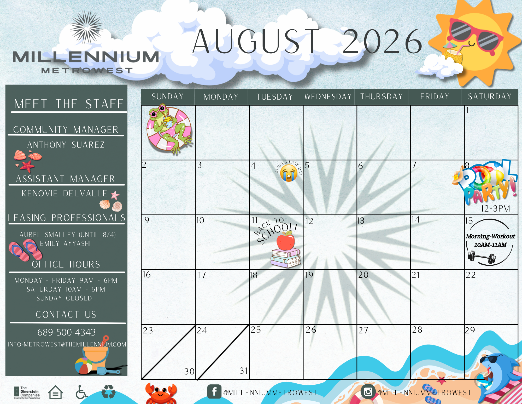 Millennium MetroWest |August Event Calendar