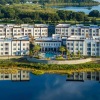 a body of water with buildings along it