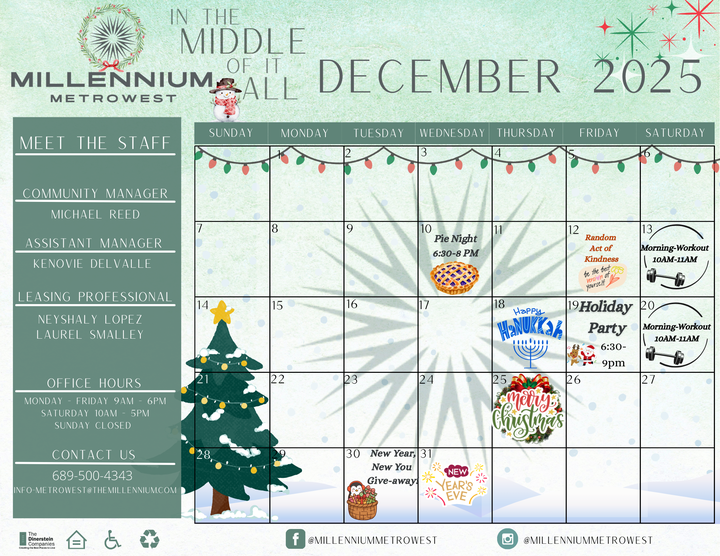 December Event Calendar