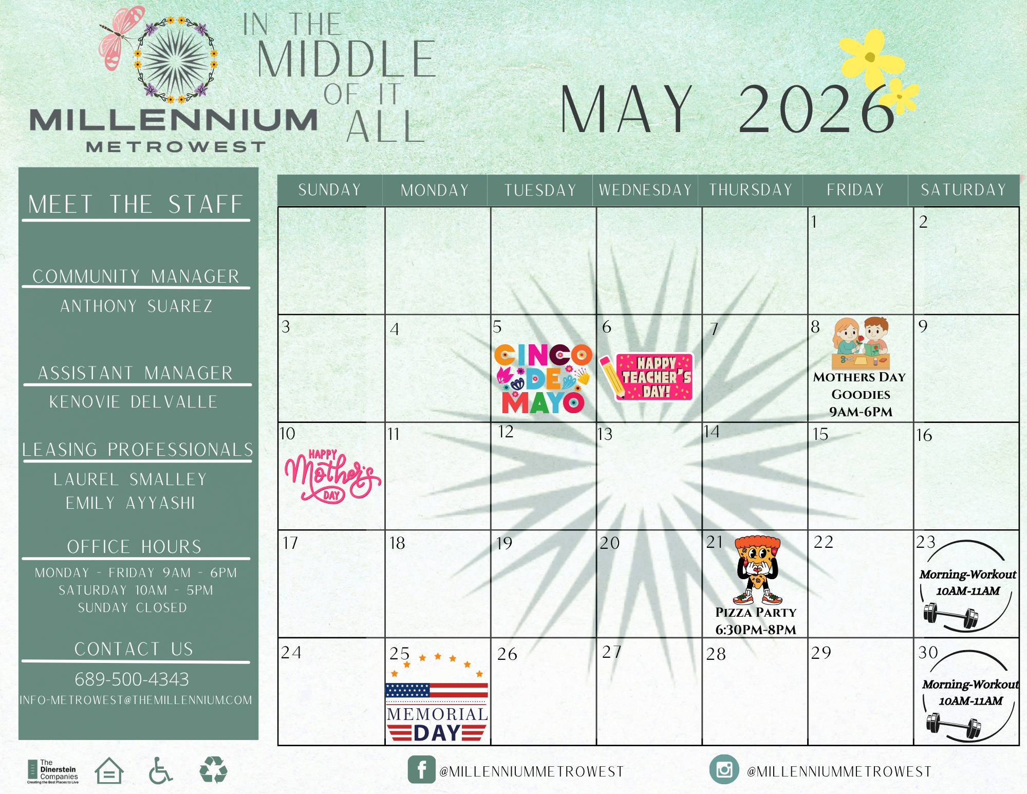 Millennium MetroWest |May Event Calendar